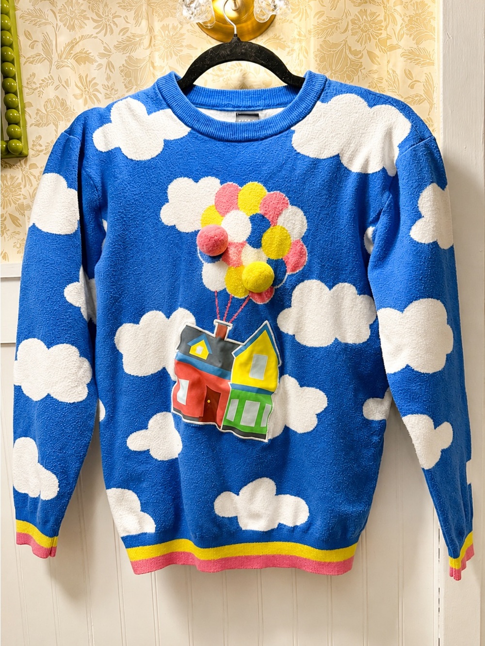 Pixar Up Balloon House Cloud Sweater Size Small Disney